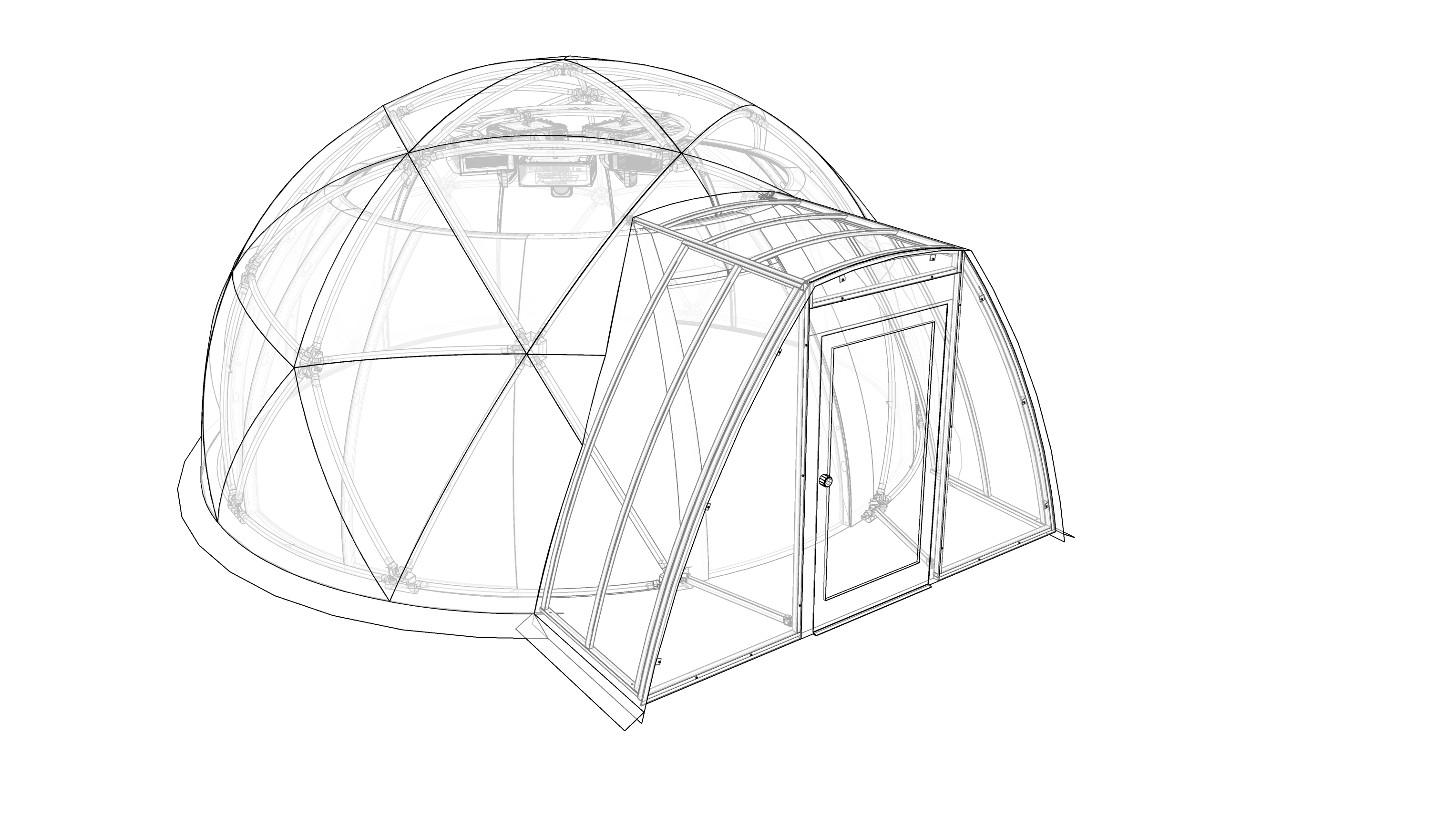 diagram of igloo dome with the door