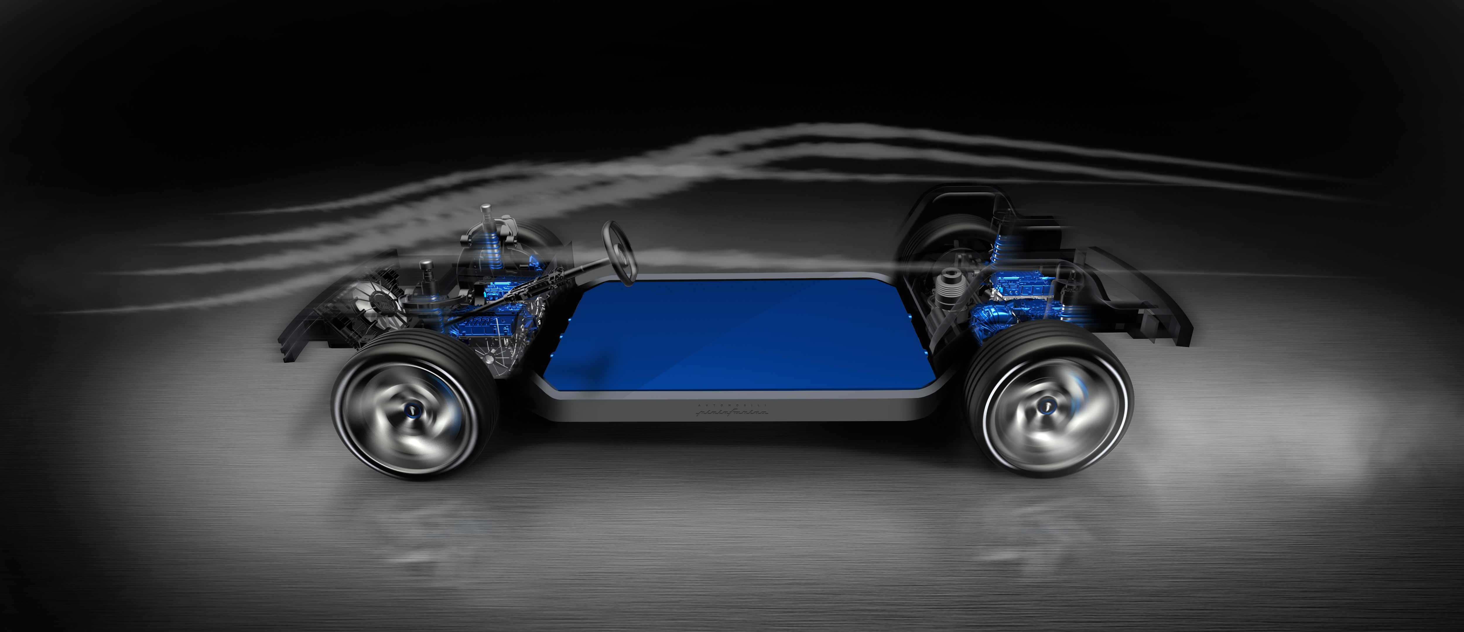 computer generated image of a chassis of a car