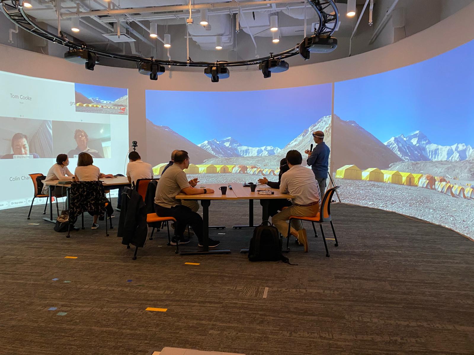 Man presenting Mount Everest using Igloo powered Catapult screen