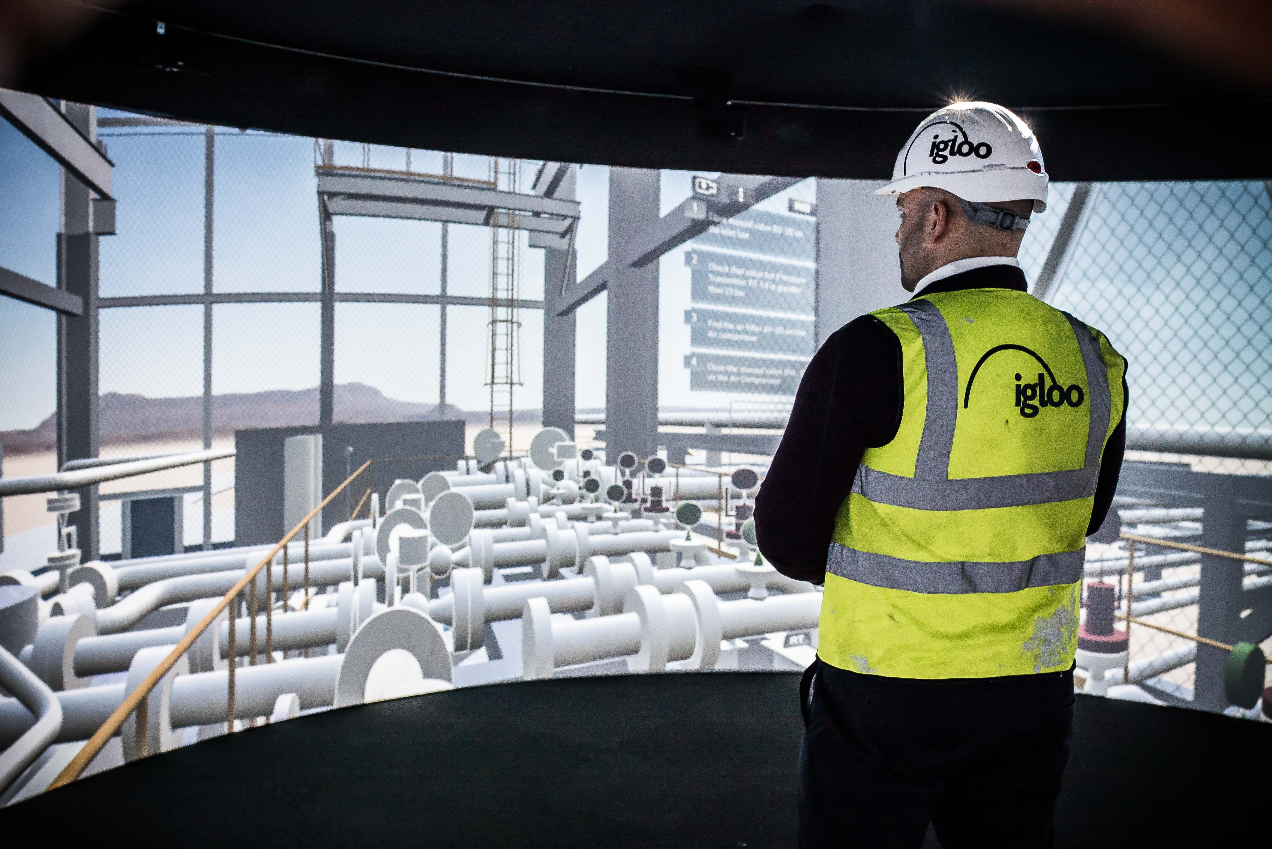 Igloo CAVE being used to simulate building site