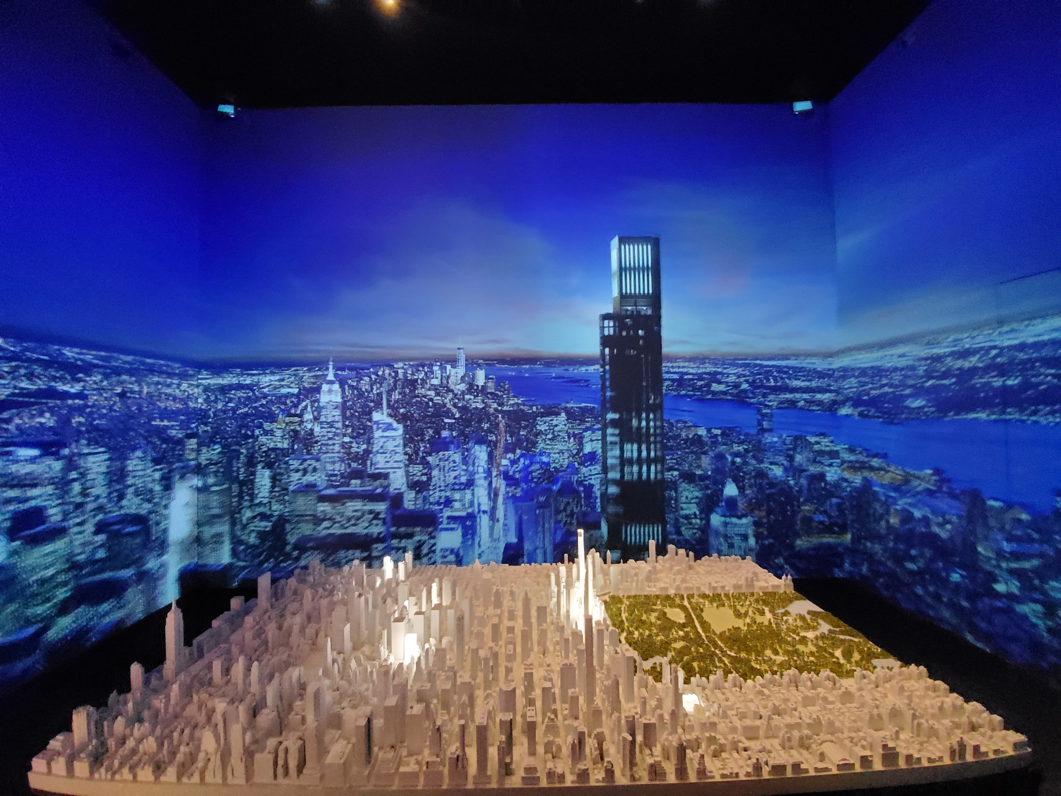 Table with model of high rise buildings with surround Igloo technology.