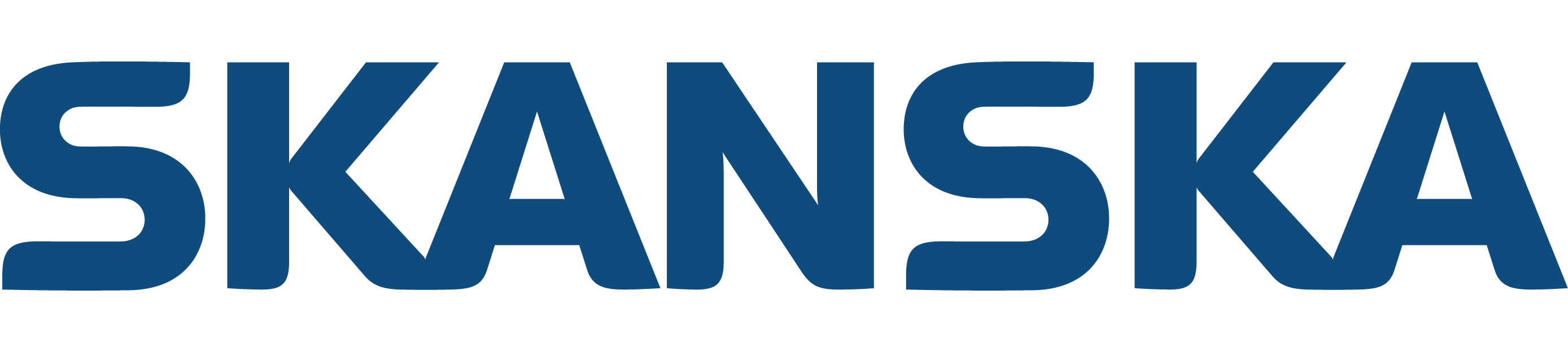 Blue Skanska logo on white background