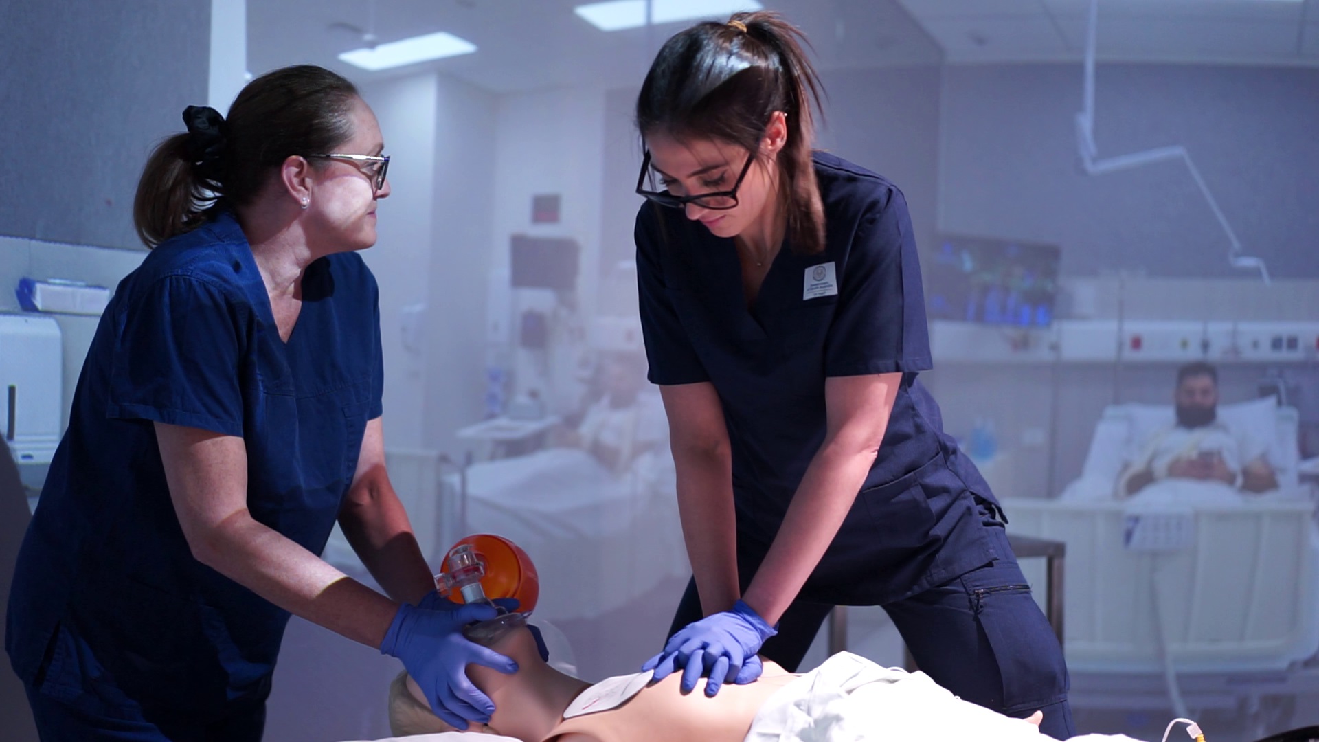 University of Adelaide students practicing on fake body