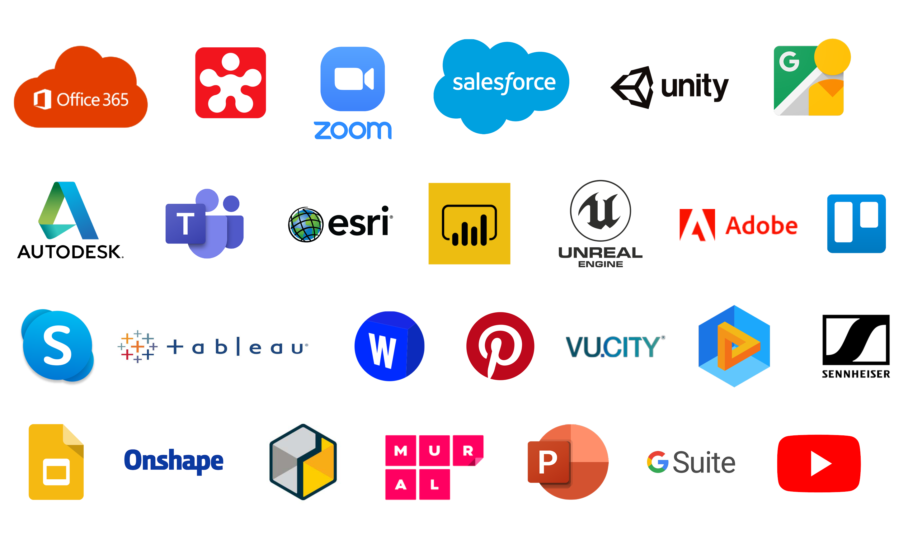 Logos of technology that can be used with Igloo Vision