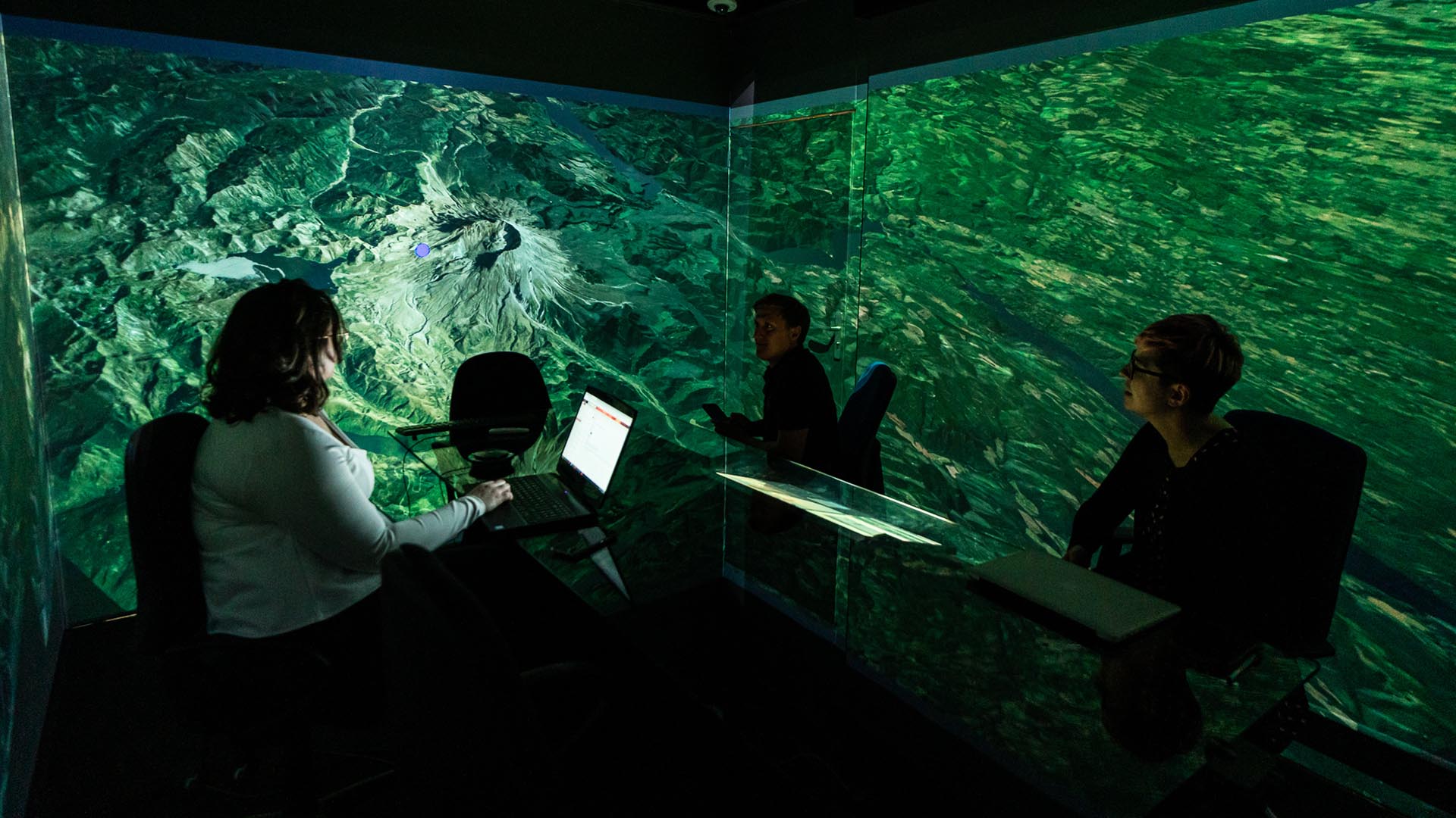 meeting in an immersive igloo room