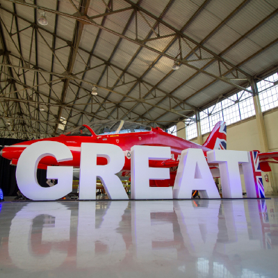 Taking visitors for a ride-along with the Red Arrows